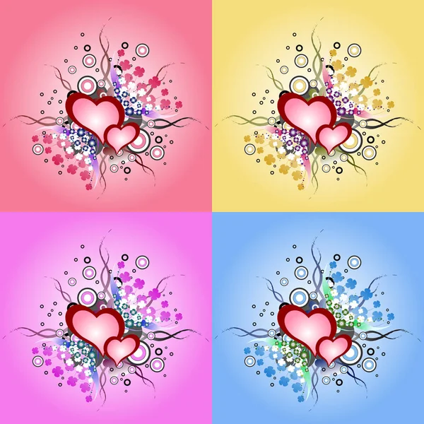 Día de San Valentín, elemento de diseño vintage ilustración. Corazón grunge vectorial . — Vector de stock