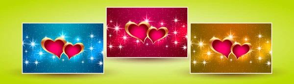Valentine srdce bannery — Stockový vektor