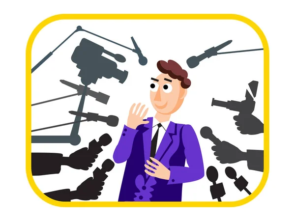 Röportaj. Hoparlör adam. Basın toplantısı. Haberler. Canlı raporu, Haberler canlı. Gazetecilerin mikrofon ve Kameralar ile daha fazla el.