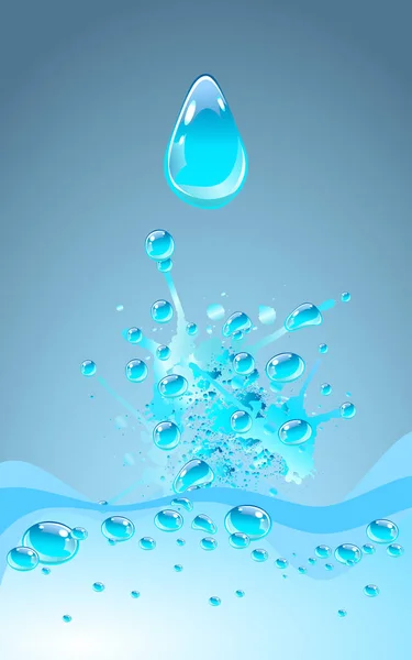 Wasserspritzer. Werbung abstraktes Gestaltungskonzept — Stockvektor