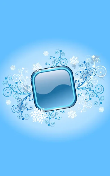 Blue button with snowflake icon. — Stock Vector