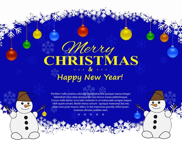 Folheto de Natal com elementos decorativos em um fundo escuro. Ilustração vetorial —  Vetores de Stock