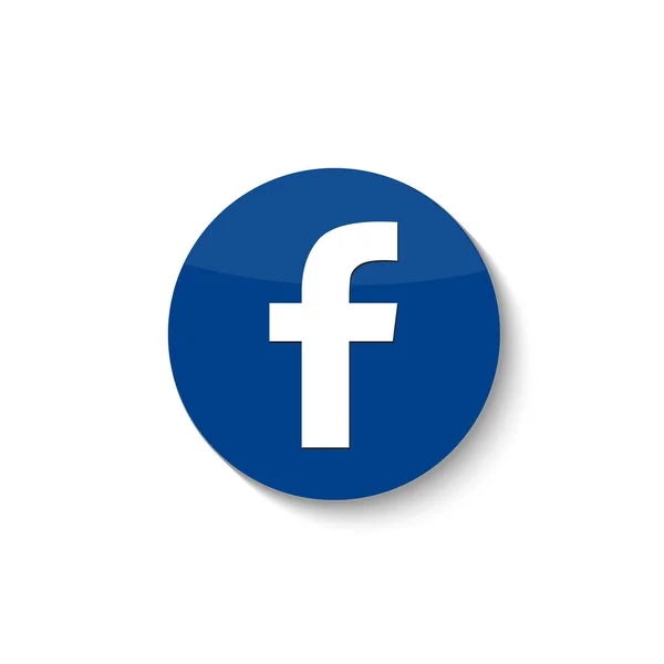 Иконка социальной сети Facebook с тенью. Вектор . — стоковый вектор