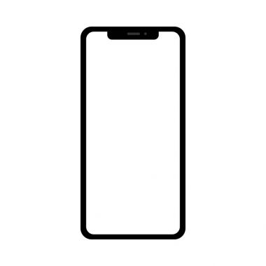 Modern dokunmatik telefon smartphone tablet, izole üzerinde beyaz arka plan. Boş ekran. Vektör