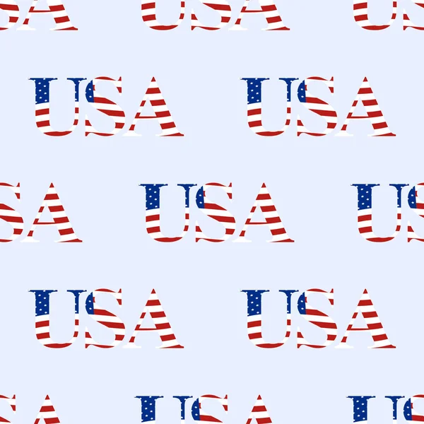 Fondo sin fisuras en forma de texto "USA", patriótico. Vector — Vector de stock