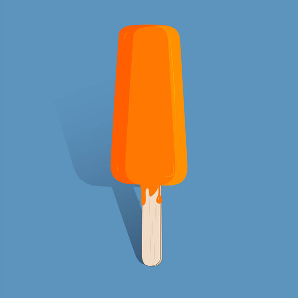ice cream on a stick in the glaze. Vector illustration