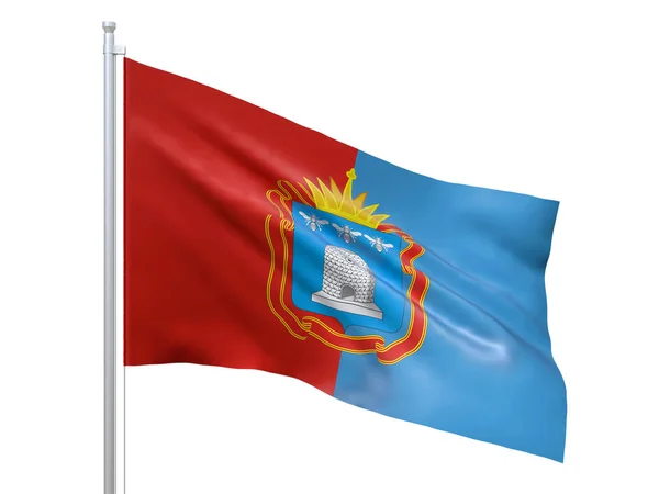 Tambov oblast (Federal subject of Russia) flag waving on white background, close up, isolated. 3D render