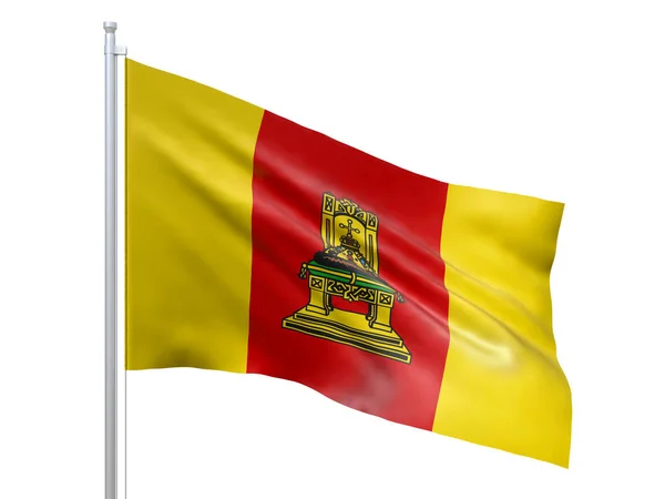 Tver oblast (föderales Subjekt Russlands) Flagge weht auf weißem Hintergrund, Nahaufnahme, isoliert. 3D-Darstellung — Stockfoto