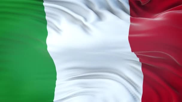 Italy Flag Waving Wind Highly Detailed Fabric Texture Seamless Loop — Stock Video