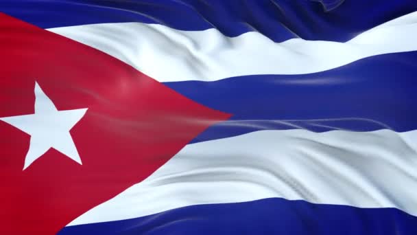 Cuba Vlag Zwaaiend Wind Met Zeer Gedetailleerde Stof Textuur Naadloze — Stockvideo