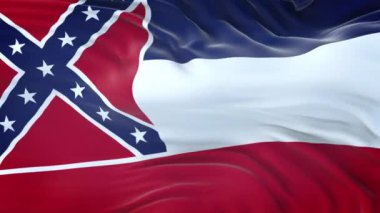 Mississippi (ABD eyaleti) bayrağı son derece detaylı kumaş dokusuyla. Kusursuz döngü.