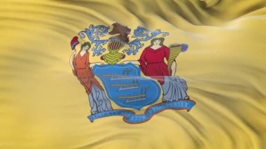 New Jersey (ABD eyaleti) bayrağı son derece detaylı kumaş dokusuyla. Kusursuz döngü.