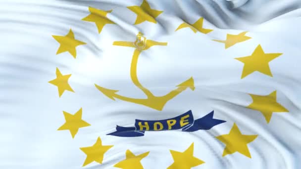 Flagge Von Rhode Island Bundesstaat Mit Sehr Detaillierter Stoffstruktur Nahtlose — Stockvideo