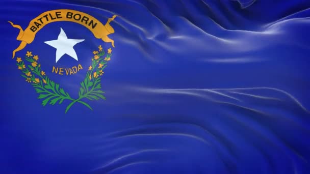 Флаг Невады Штат Сша Подробной Текстурой Ткани Бесшовный Цикл — стоковое видео