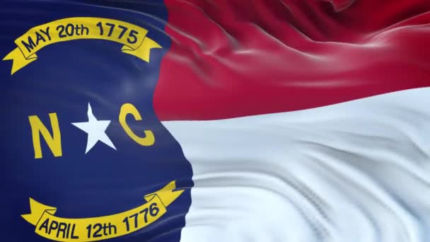 Bandiera North Carolina Stato Degli Stati Uniti Con Texture Tessuto — Video Stock