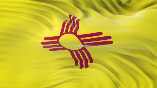 New Mexico State Flag Highly Detailed Fabric Texture Seamless Loop — Stock Video