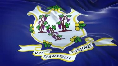 Connecticut (ABD) bayrağı son derece detaylı kumaş dokusuyla. Kusursuz döngü.