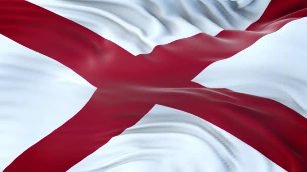 Drapeau de l'Alabama (État des États-Unis) avec une texture de tissu très détaillée. Boucle sans couture .