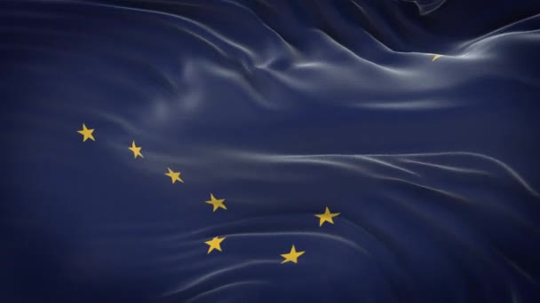 Alaska Bundesstaat Flagge Mit Sehr Detaillierter Textur Nahtlose Schleife — Stockvideo