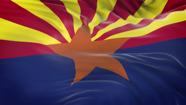 Flagge Von Arizona Bundesstaat Mit Sehr Detaillierter Textur Nahtlose Schleife — Stockvideo