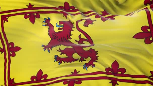 Royal Banner Scotland Vlag Zwaaiend Wind Met Zeer Gedetailleerde Stof — Stockvideo