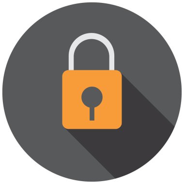 Kilit simgesi, düz tasarım stili