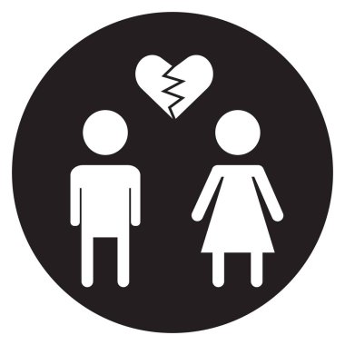 insanlar kırık kalp simgesi siyah arka plan üzerine