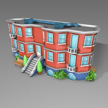 3D mimari model evi