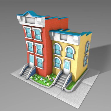 3D mimari model evi