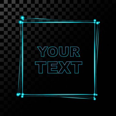 Neon banner mavi renk 
