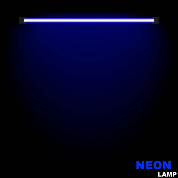 Neon lamp blue glowing — Stock Vector