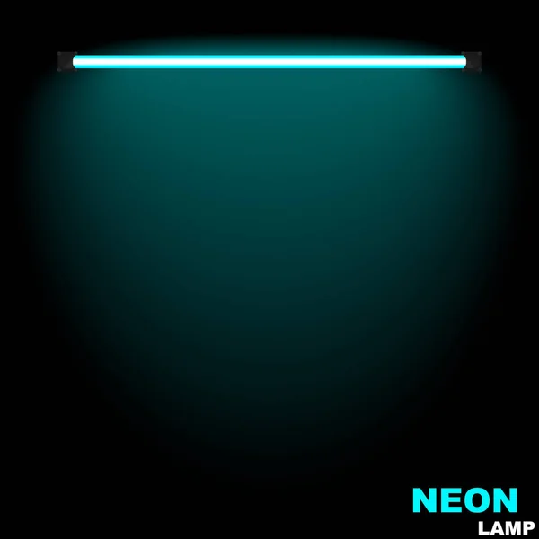 Neon lampa ljusblå glödande — Stock vektor