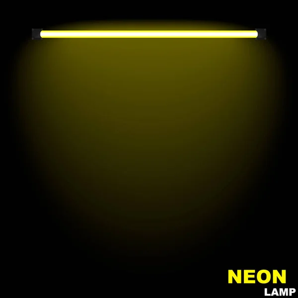 Neonowy żółty lampy świecące — Wektor stockowy