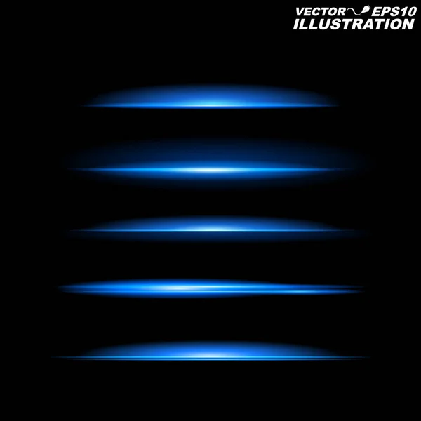 Светящиеся синие линии на черном фоне в полной темноте — стоковый вектор