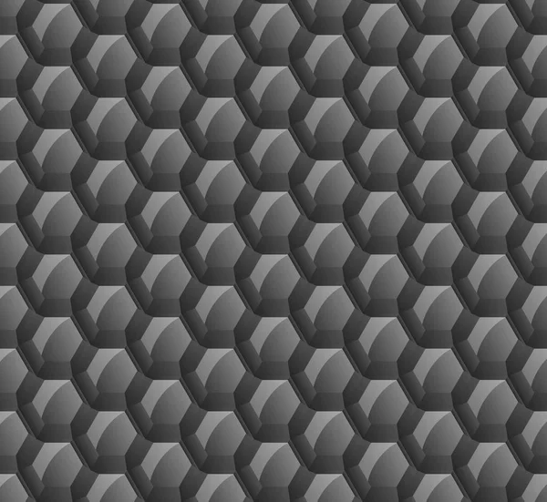 Abstrakt bakgrund av svart hexagoner. Bakgrundsbilder för webbplatser. Stora vaxkakor är anslutna. Glans på ytan. Ny teknik. 3D vektor — Stock vektor