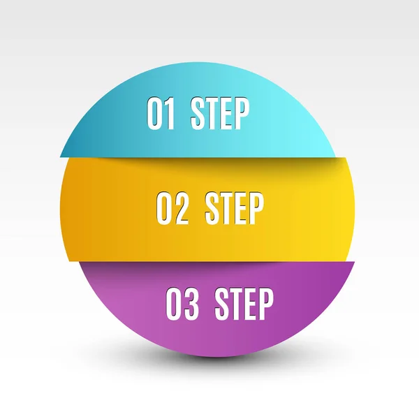 Infográficos. Tiras de papel volumétricas na forma de um círculo. A sombra a cair. Tiras de papel. Ilustração de negócios para projetos. Passos para o sucesso — Vetor de Stock