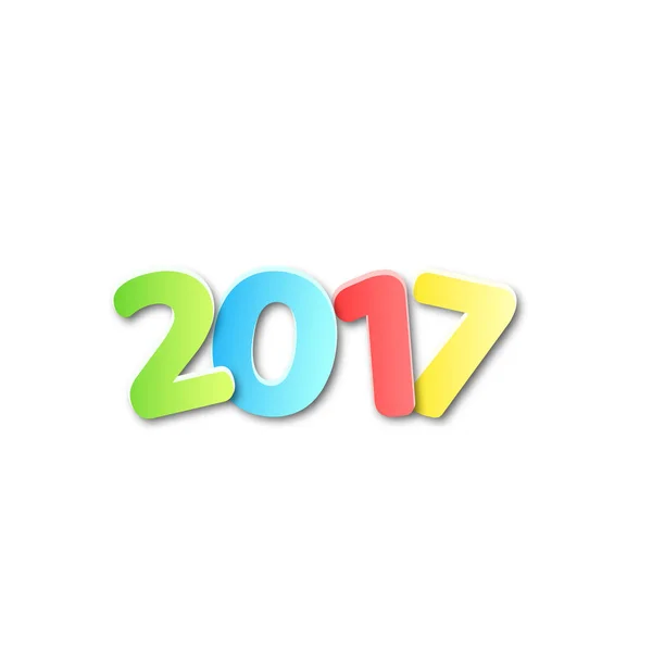 Texte de couleur papier 2017 année. Multicolore, lettres en papier. Illustration vectorielle dans un style plat. SPE 10 — Image vectorielle