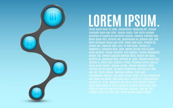 Infografika Suita pro obchodního projektu. Realistické objekt ve stylu metaball. Možnost číslo. Modrá, lesklé kuličky. Kovová krytka. Vektorové ilustrace — Stockový vektor