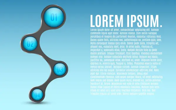 Μια σουίτα infographics για επαγγελματικού σας έργου. Μια ρεαλιστική αντικείμενο στο metaball στυλ. Επιλογή αριθμού. Μπλε, γυαλιστερές μπάλες. Νέες τεχνολογίες. Το μεταλλικό περίβλημα. Εικονογράφηση διάνυσμα — Διανυσματικό Αρχείο
