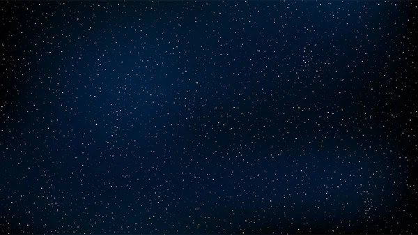 Abstraktní pozadí. Krásná hvězdná obloha je modrá. Hvězdy září v naprosté tmě. Ohromující galaxie. Otevřený prostor. Vektorové ilustrace — Stockový vektor