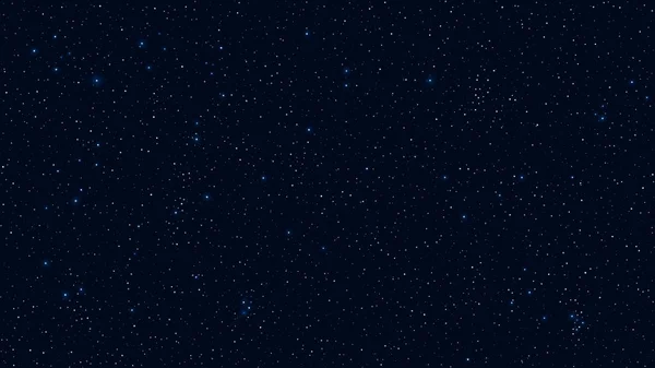 Fondo abstracto. El hermoso cielo estrellado es azul. Las estrellas brillan en completa oscuridad. Una galaxia fantástica y enorme. Espacio abierto. Ilustración vectorial — Vector de stock