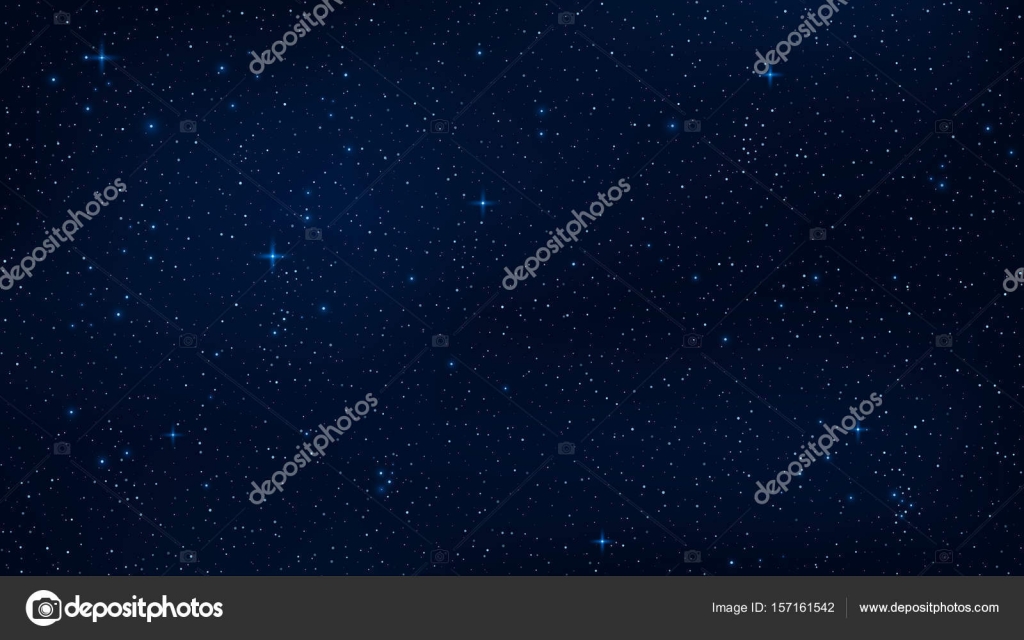 A Realistic Starry Sky With A Blue Glow Shining Stars In The Dark