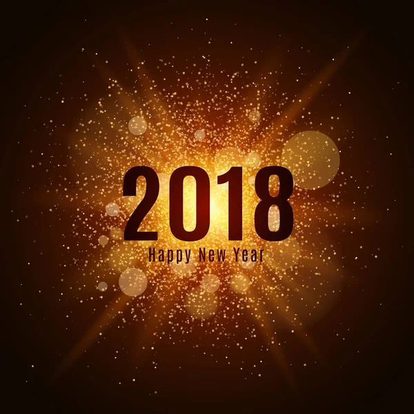 Polvo luminoso dorado sobre fondo negro. Feliz año nuevo 2018. Cubierta para el calendario. Ilustración vectorial — Vector de stock