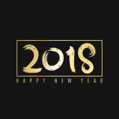 2018 yıl köpek. Altın afiş metin projeleriniz için ile. Grunge fırça. Dergi için kapak. Boyalı resimler. Vektör çizim