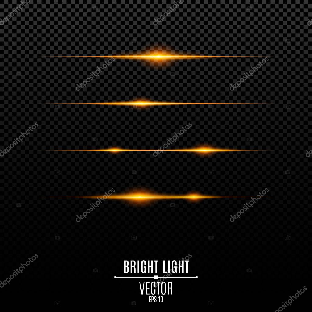 Luces naranjas abstractas sobre un fondo transparente. Destellos