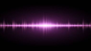 Karanlık bir arka plan üzerine açık mor ses dalgaları. Radyo, club, parti için arka plan. Işığın titreşim. Parlak ışık parıltısı. Vektör