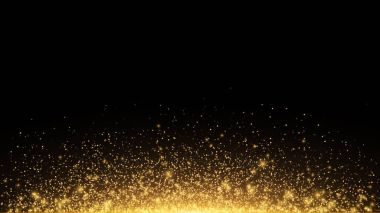 Abstract golden lights with backlight. Flying magical golden dust and glare. Festive Christmas background. Golden Rain. Vector clipart