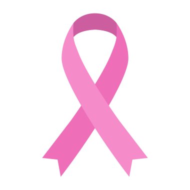 Meme Kanseri Bilinçlendirme pembe kurdele. Ekim. Düz bir tarzda şeridi. Beyaz artalanları. Kanserle mücadele. Vektör