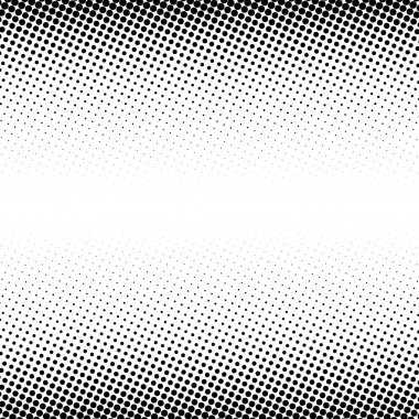 Beyaz bir arka plan üzerine siyah noktalı resim etkisi. Yarı ton nokta deseni. Vektör