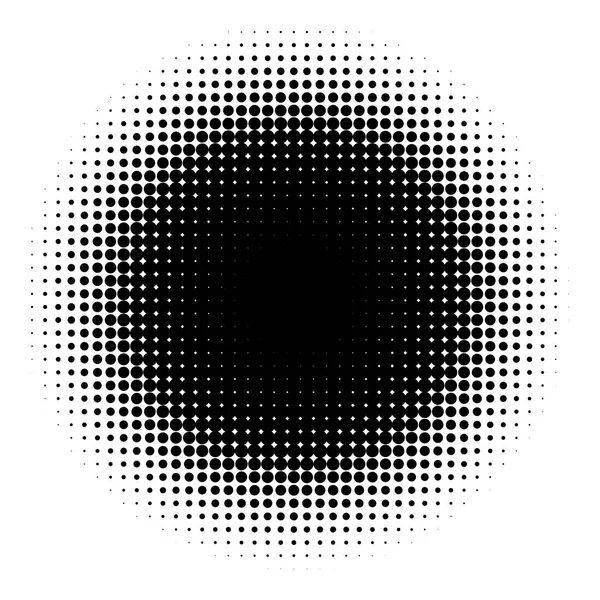 Elemento meio-tom isolado no fundo branco. Padrão de meio-tom circular. Gradiente radial. Vetor —  Vetores de Stock